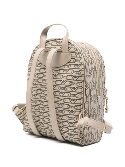 Emporio Armani Logo Print Backpack With Adjustable Straps
