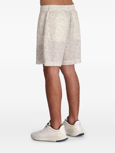 Emporio Armani Exclusive Allover Logo Bermuda Shorts In White