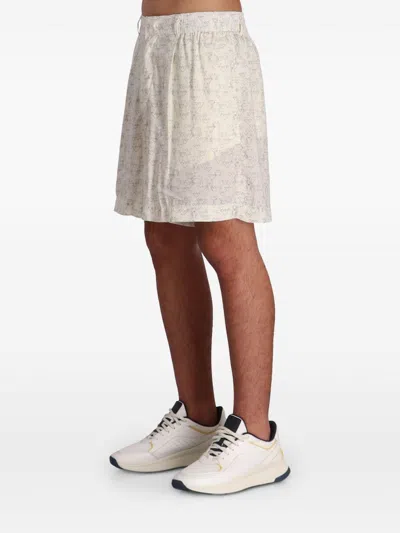 Emporio Armani Exclusive Allover Logo Bermuda Shorts In White