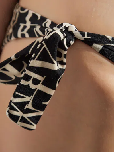 Emporio Armani Allover Logo Bikini Set In Black