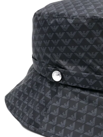 Emporio Armani Logo Print Bucket Hat With Wide Brim