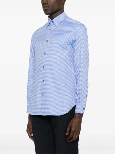 Emporio Armani Shirt  Men Color Gnawed Blue 1 In Blue