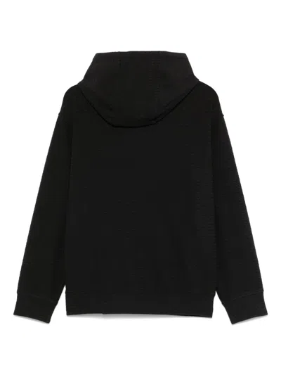 Emporio Armani Allover Logo Hoodie In Black