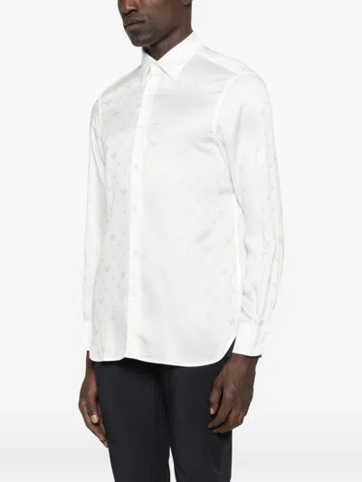 Emporio Armani Long-sleeve Button-up Shirt In White