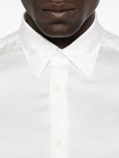 Emporio Armani Long-sleeve Button-up Shirt In White