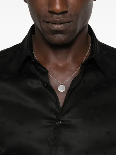 Emporio Armani Allover Logo Shirt In Black