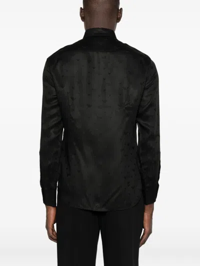 Emporio Armani Allover Logo Shirt In Black