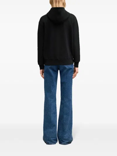 Ami Alexandre Mattiussi Ami Black Cotton Hoodie With Embroidered Logo And Functional Pockets In Black