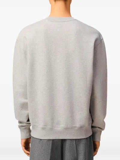 Ami Alexandre Mattiussi Ami Classic Crewneck Sweater With Ribbed Cuffs In Gray