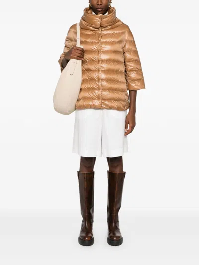 Herno Aminta Nylon Cape In Gold