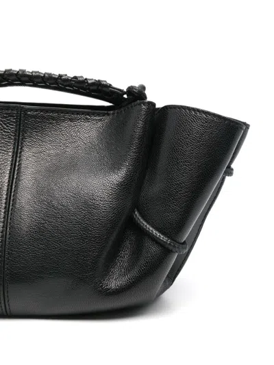Hereu Mini Leather Handbag With Adjustable Shoulder Strap In Black