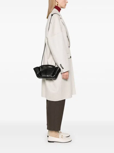 Hereu Mini Leather Handbag With Adjustable Shoulder Strap In Black