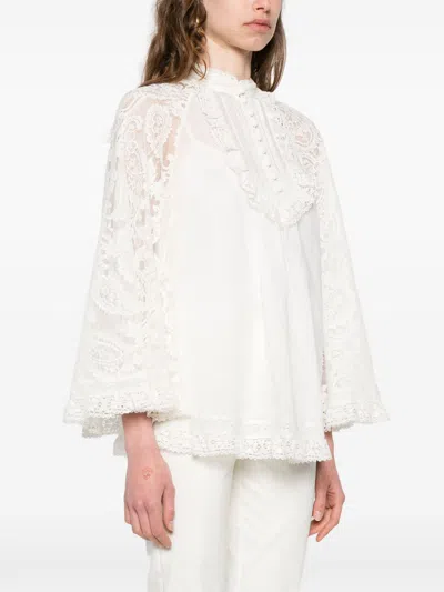 Zimmermann Ascension Lace Detail Tunic In White