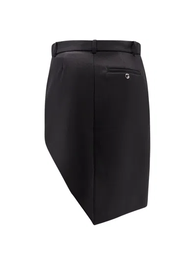Coperni Asymmetrical Hem Crepe Skirt In Black