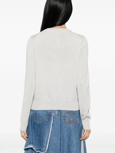 Maison Kitsuné Baby Fox Wool Cardigan In Gray