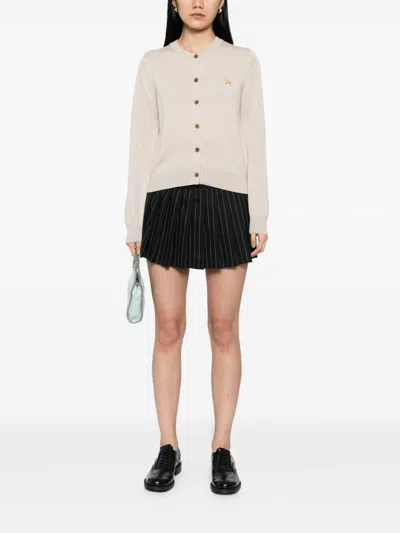 Maison Kitsuné Baby Fox Patch Cardigan In Neutral