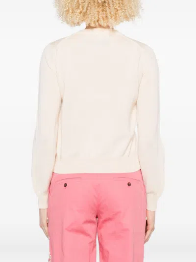 Maison Kitsuné Profile Fox-embroidered Button Cardigan In Neutral