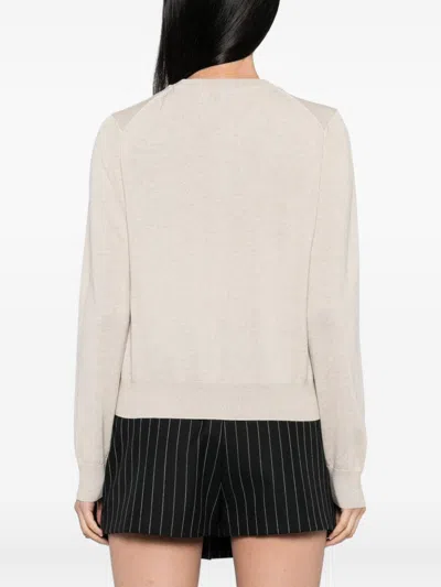 Maison Kitsuné Baby Fox Patch Cardigan In Neutral