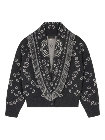Alanui Bandana Wool And Cashmere Cardi-bomber In Black