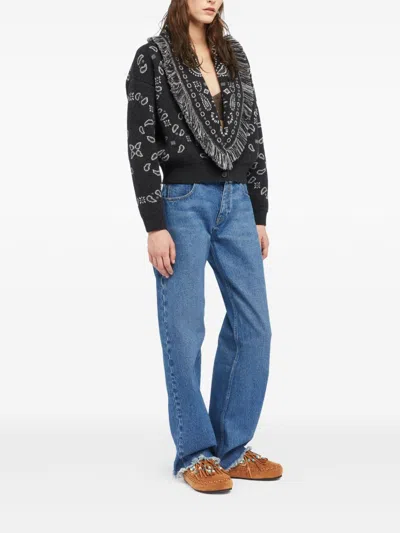 Alanui Bandana Wool And Cashmere Cardi-bomber In Black