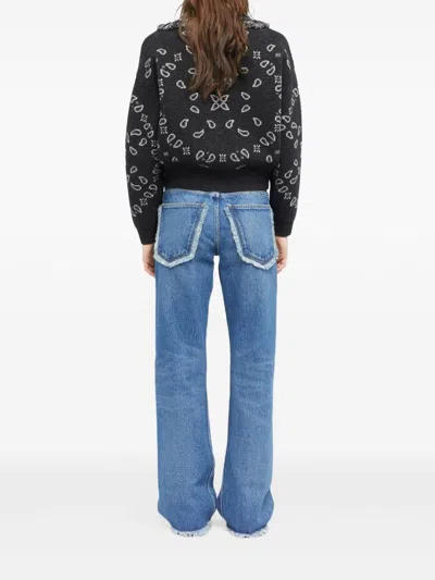 Alanui Bandana Wool And Cashmere Cardi-bomber In Black