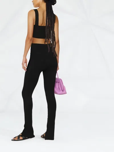 Victoria Beckham Square Neck Cropped Sleeveless Bandeau Top In Black