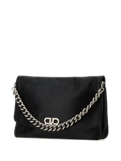 Balenciaga Bb Soft Large Leather Handbag In Black