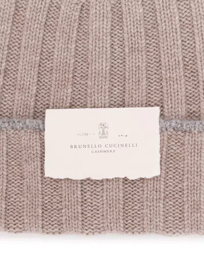 Brunello Cucinelli Men Cashmere Rib Knit Beanie