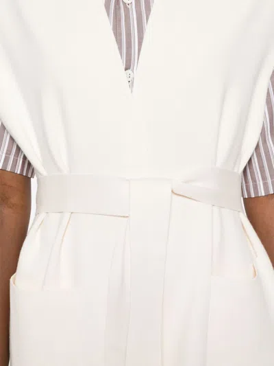 Max Mara Women Belted Long Vest In White