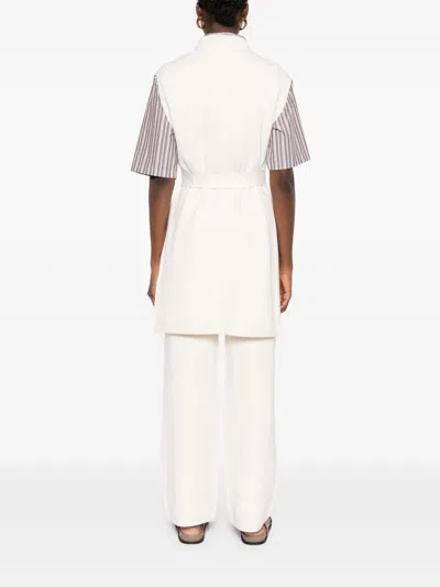 Max Mara Women Belted Long Vest In White