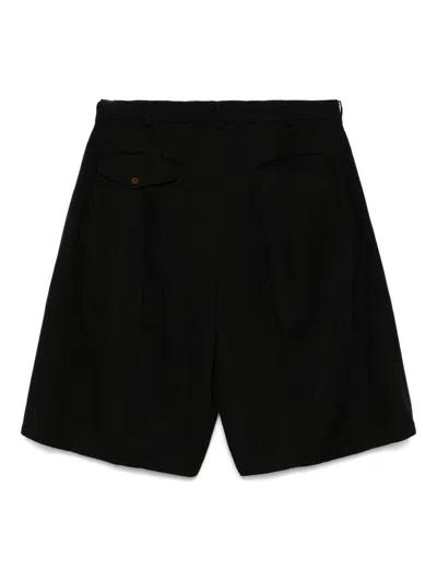 Comme Des Garçons Bermuda Shorts With Pleated Design And Pockets In Black