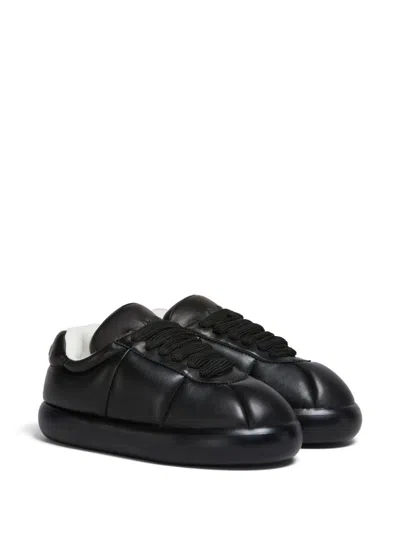Marni Puffy Low-top Lace-up Sneakers In Black