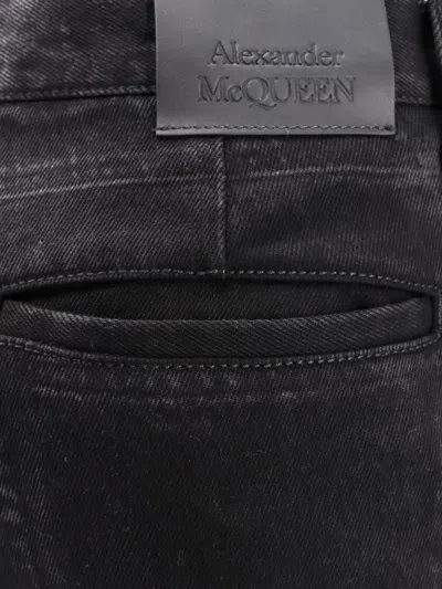 Alexander Mcqueen Black Denim Trouser In Black