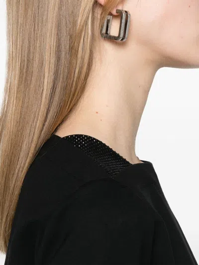 Emporio Armani Black Crystal-embellished Sweatshirt In Black