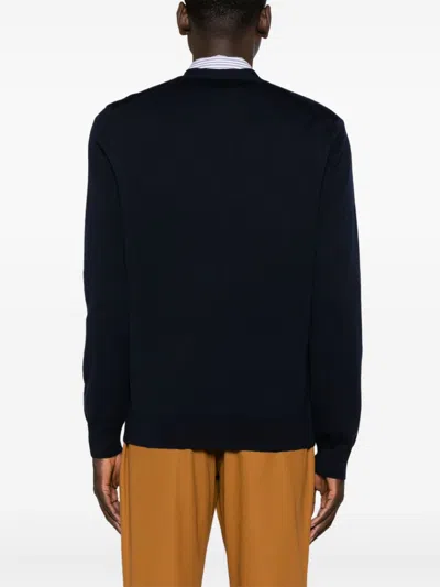 Maison Kitsuné Bold Fox Head Wool Cardigan In Black