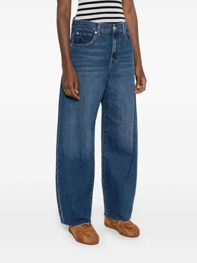 Seven Classic Straight-leg Jeans With Timeless Faded Wash In Blue