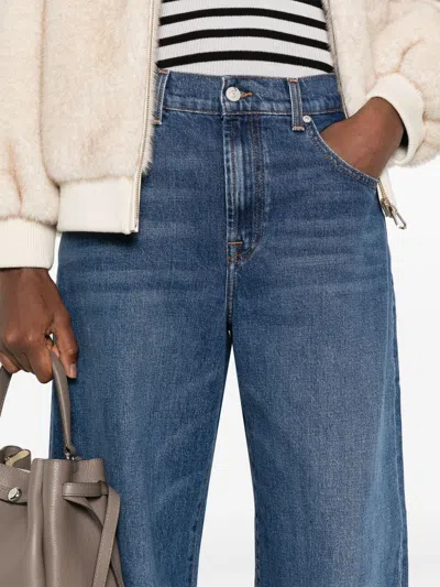 Seven Classic Straight-leg Jeans With Timeless Faded Wash In Blue