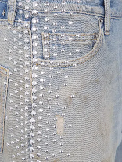 Golden Goose "journey W`s" Melody Boyfriend Pant Cotton Denim Officina Wash With Studs On Side Cloth In Multi