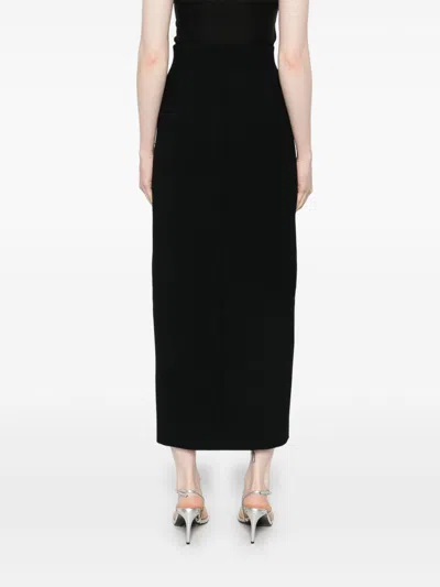 Khaite Brynlee Crepe Maxi Pencil Skirt In Black
