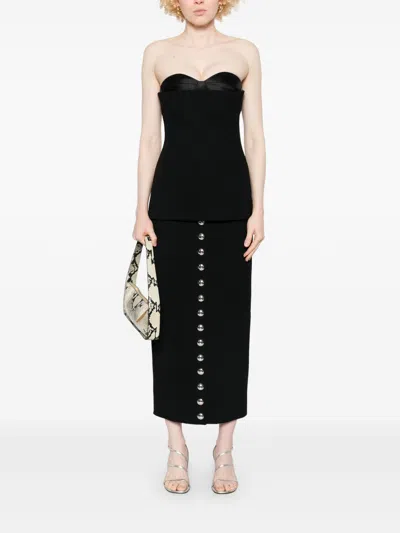 Khaite Brynlee Crepe Maxi Pencil Skirt In Black
