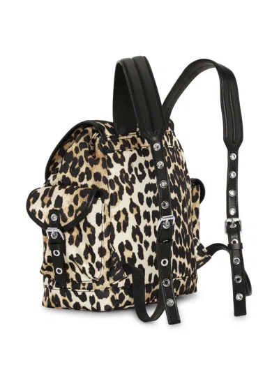 Ganni Animal-print Backpack In Multi