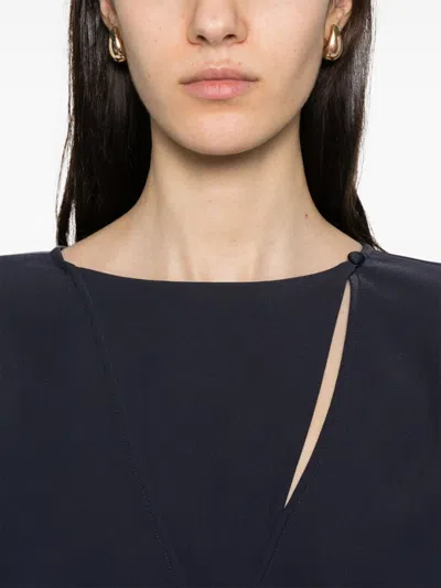 Emporio Armani Asv Recycled Cashmere Jumper With Kimono Sleeves In Blue