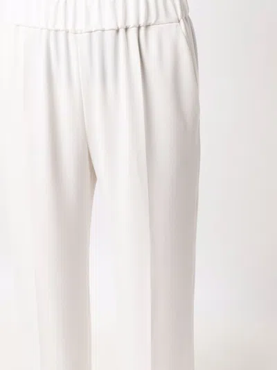 Alberto Biani Cady Elasticated Trousers In White