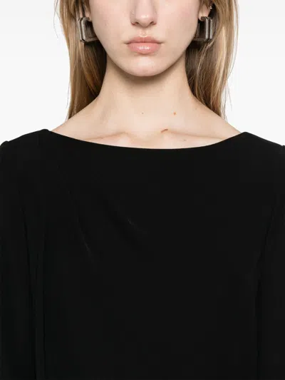 Emporio Armani Draped Short Dress Cuff Zips In Black