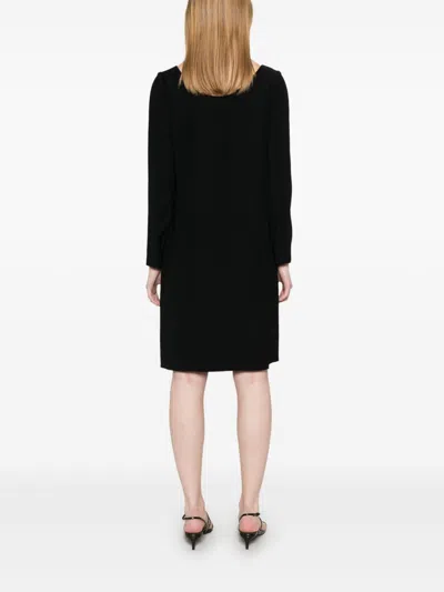 Emporio Armani Draped Short Dress Cuff Zips In Black