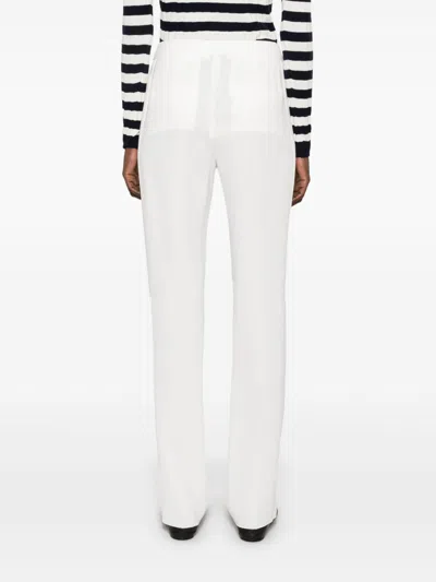 Max Mara Tailored White Vincita Trousers With Polished Finish In White