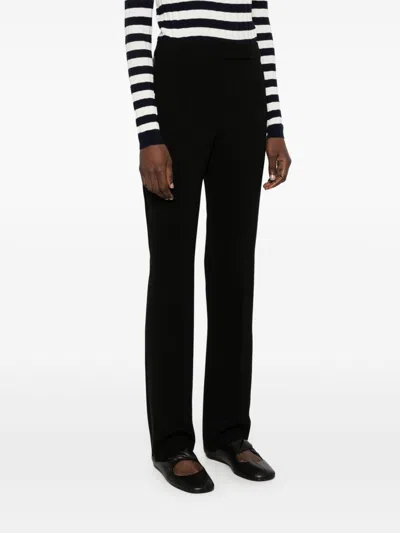Max Mara Trousers Ankle-length Satin Stripe In Black