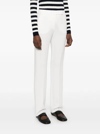 Max Mara Tailored White Vincita Trousers With Polished Finish In White