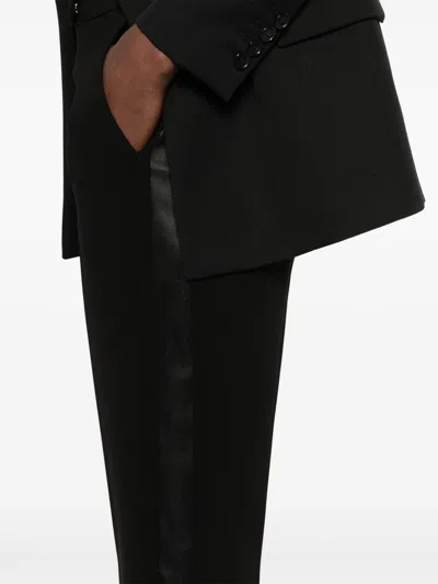 Max Mara Trousers Ankle-length Satin Stripe In Black