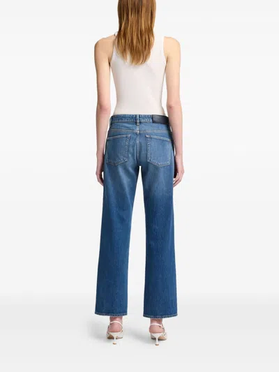 Seven Classic Straight-leg Jeans With Timeless Faded Wash In Blue